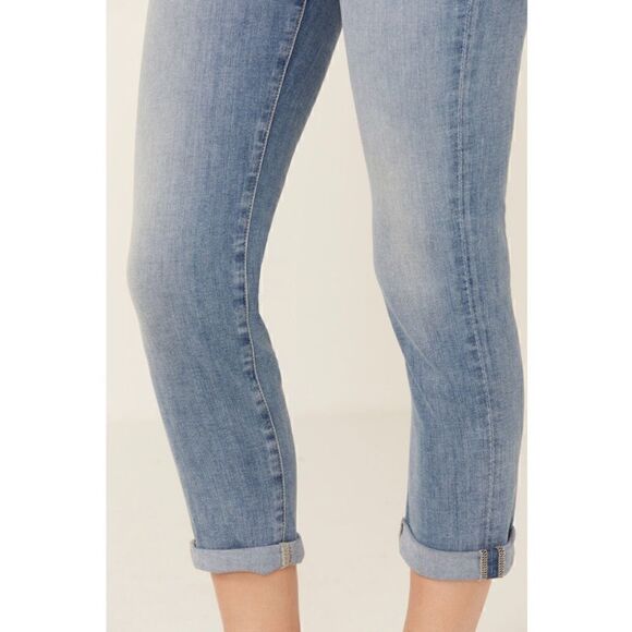 7 For All Mankind 7FAM Josefina Slim Boyfriend Mid Rise Crop in Formosa, Size 32 - Picture 7 of 16